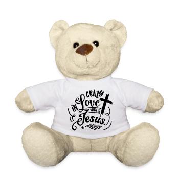 Faith-Inspired Cross and Love Design - Teddy Bear - white - Front