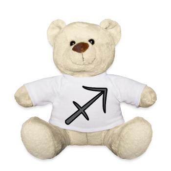Sagittarius Zodiac Sign Symbol Black & Gray - Teddy Bear - white - Front