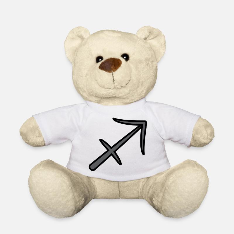 Signe du zodiaque Sagittaire Symbole Noir & Gris - Nounours - blanc