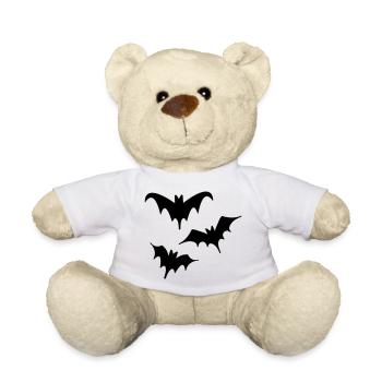 Bats Halloween Art Trio - Teddy Bear - white - Front