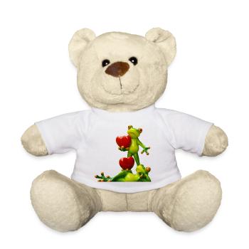 Frog with Heart Fruits Design - Teddy Bear - white - Front
