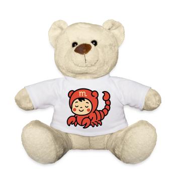 Signe du zodiaque Astro Scorpion mignon - Nounours - blanc - Devant