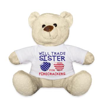Échangez votre sœur contre des feux d'artifice pour les enfants le 4. - Nounours - blanc - Devant