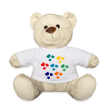 Abstract colorful hearts for clothing - Teddy Bear - white - Front