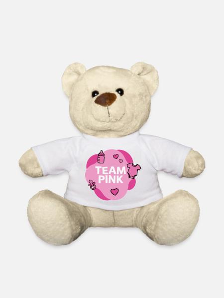 Team Pink Baby Shower Design - Teddy - Weiß