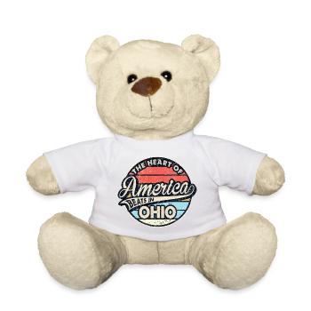 Heart of America in Ohio Design - Teddy Bear - white - Front