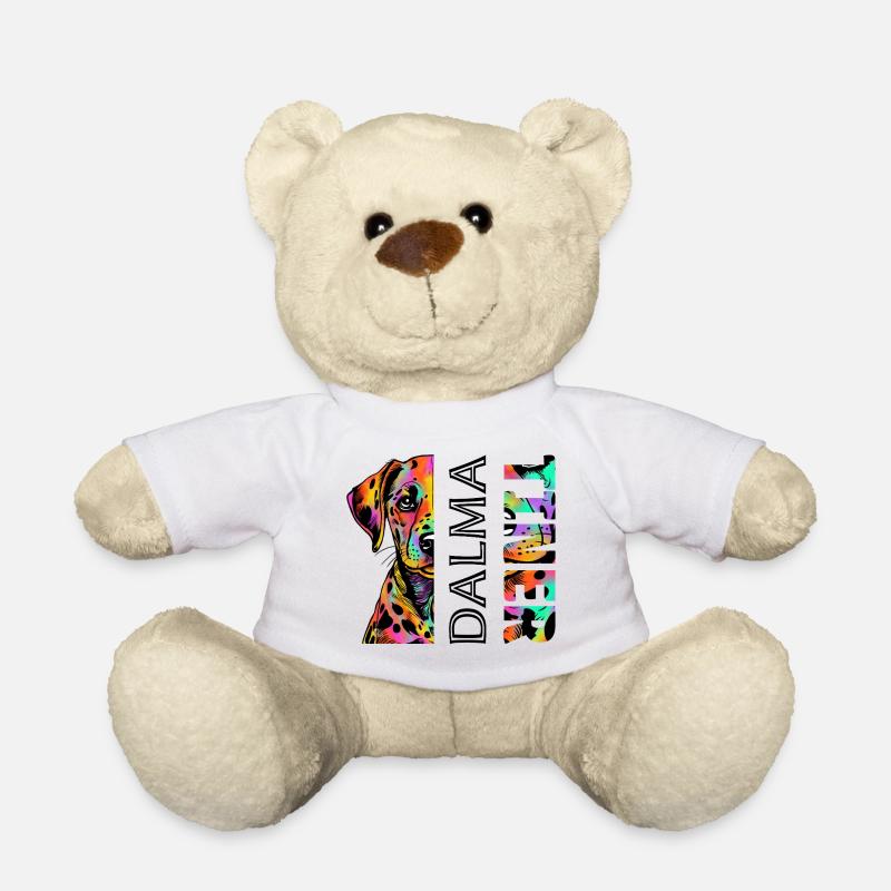 Farbenfroher Dalmatiner - Teddy - Weiß