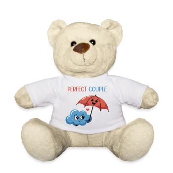Cute Perfect Couple Cloud And Umbrella Design - Teddy - Weiß - Vorne