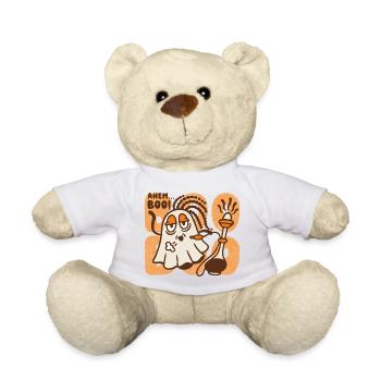 Chill Rasta Ghost With Hookah – Ahem Boo Halloween - Teddy Bear - white - Front