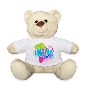 Design HOPE vibrant, abstrait et coloré - Nounours - blanc - Devant