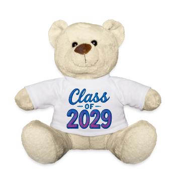 Abschlussklasse von 2029, stilisierter Text - Teddy - Weiß - Vorne