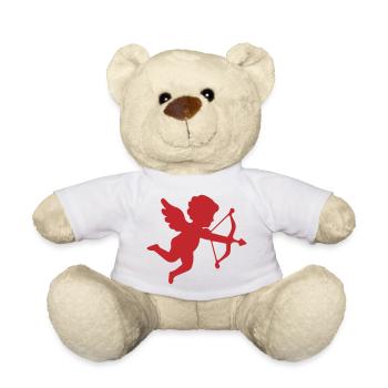 Romantic Cupid Silhouette Design - Teddy Bear - white - Front