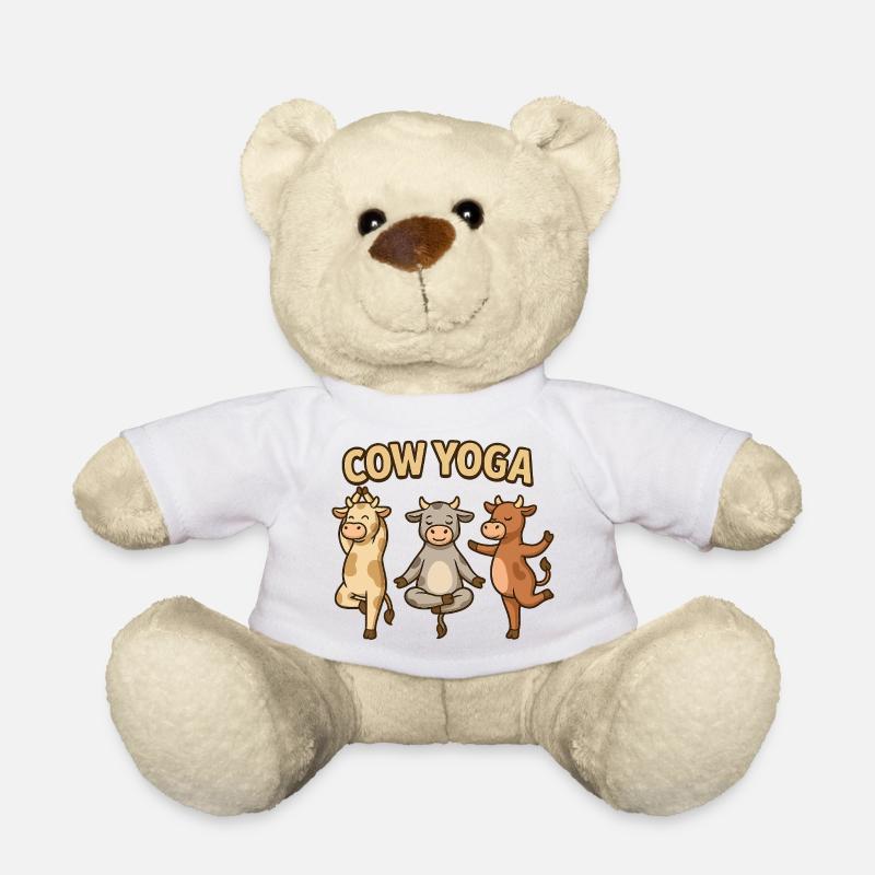 Kuh Yoga Illustration - Teddy - Weiß