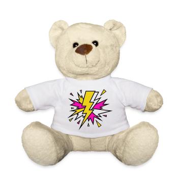 Explosion de néons à faisceau jaune - Nounours - blanc - Devant