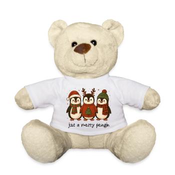 Frohe Pinguin-Weihnachten - Teddy - Weiß - Vorne