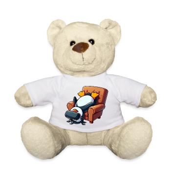 Funny Penguin VR Gaming Gamer Nerd Armchair - Teddy Bear - white - Front