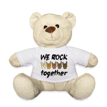 We Rock Together Diversity Inclusion Cohesion - Teddy Bear - white - Front
