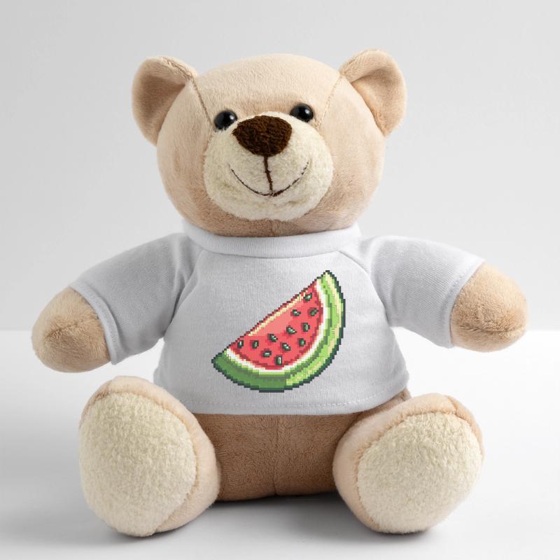 Pixel Watermelon Slice Teddy Bear