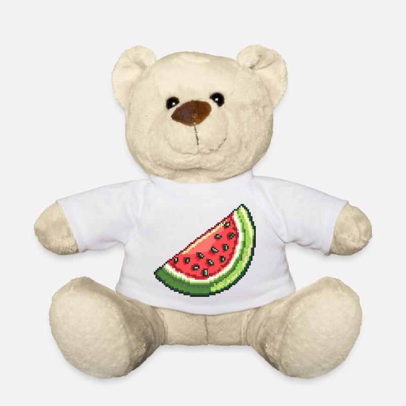 Pixel Wassermelone Slice - Teddy - Weiß