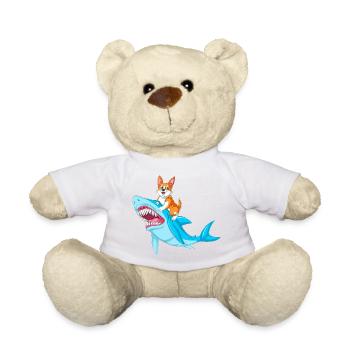 Corgi-Reithai lustiges Tierhemd - Teddy - Weiß - Vorne