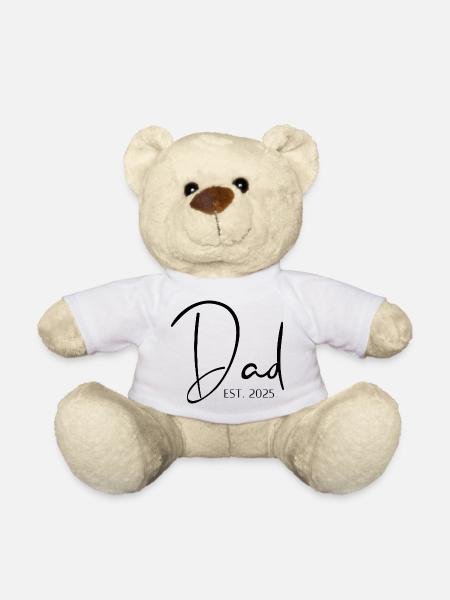 Dad Seit 2025 Jahrgang Papa Elegant schwarz - Teddy - Weiß
