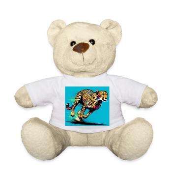 cheetah - Teddy Bear - white - Front