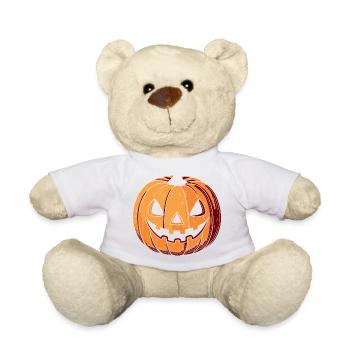 Kürbis Jack O Laterne Ausdrucksstark - Teddy - Weiß - Vorne