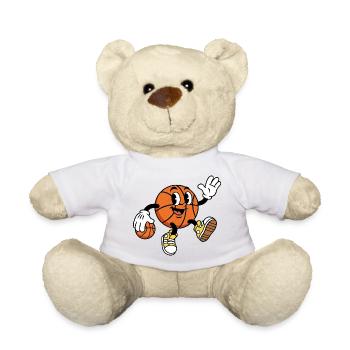 Lustiger Basketball Cartoon Basketball - Teddy - Weiß - Vorne