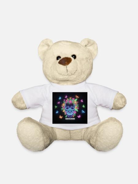 Neonblossom Totenkopf Design - Teddy - Weiß