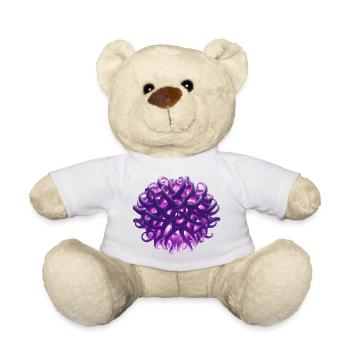 purple tentacle ball - Teddy Bear - white - Front