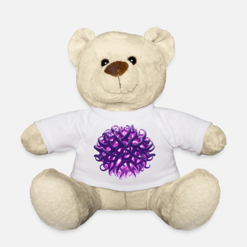 lila Tentakel-Kugel - Teddy - Weiß