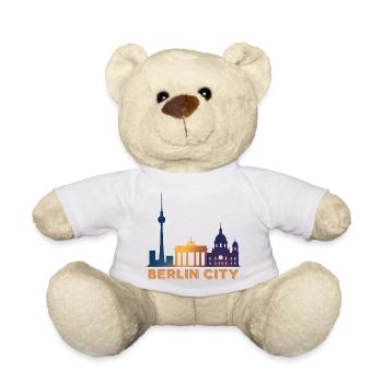 Berlin Skyline Silhouette - Teddy Bear - white - Front