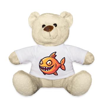 Piranha Poisson Halloween Zombie - Nounours - blanc - Devant