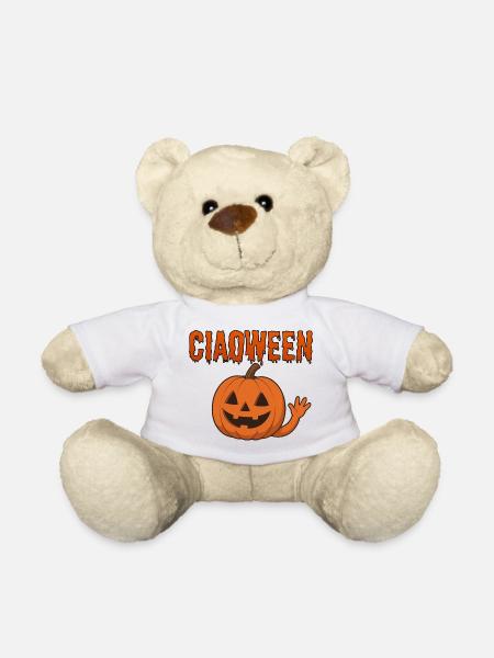 Halloween? Ciaoween! Funny pun to scare - Teddy Bear - white