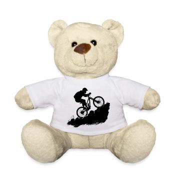 Mountainbike Radfahrer Illustration Mountainbiker - Teddy - Weiß - Vorne