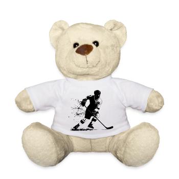 Hockeyspieler Illustration - Teddy - Weiß - Vorne