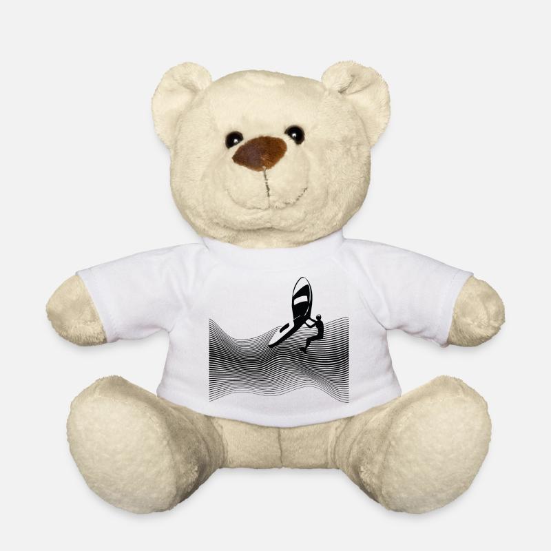 Wingfoiler auf grafischen Wellen - Teddy - Weiß
