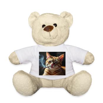 Rauchende Katze Generation Z Meme Katze raucht - Teddy - Weiß - Vorne