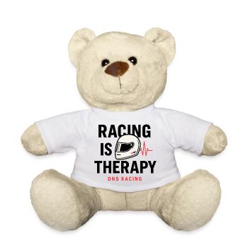 Racing Is Therapy Helmet Graphic - Teddy Bear - white - Front