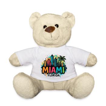 Miami Skyline Graffiti - Teddy Bear - white - Front