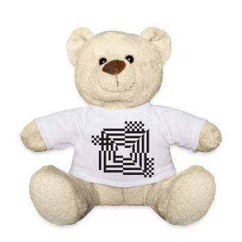 Labyrinth Gitter Monochrom - Teddy - Weiß - Vorne