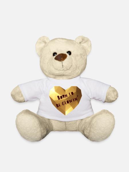 Born to be glowing - Teddy Bear - white
