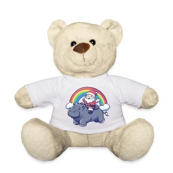 Nilpferd Weihnachtsmann Weihnachten - Teddy - Weiß - Vorne