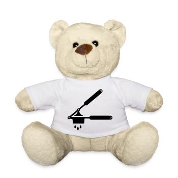 Presse-ail ou presse à spaetzle - Nounours - blanc - Devant