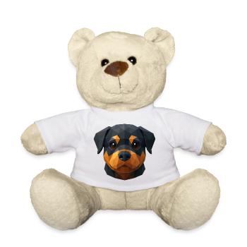 Chiot Rottweiler mignon – Polygon Dog Design - Nounours - blanc - Devant
