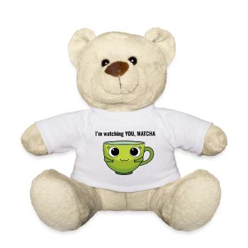 I am watching you, Matcha - Teddy Bear - white - Front