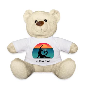 Yoga Cat – Un design décontracté pour les fans de chats - Nounours - blanc - Devant
