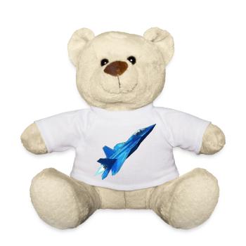 Jet de géométrie bleue - Nounours - blanc - Devant