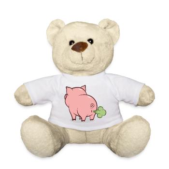 Dessin animé du cochon soufflant - Nounours - blanc - Devant