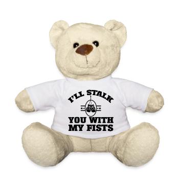 BOXER, JE VAIS TE TRAQUER AVEC MES POINGS - Nounours - blanc - Devant